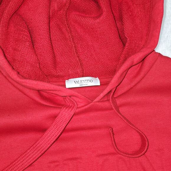 Valentino VLTN Embossed Logo Hoodie Red | Size S | MSRP $1090 - Picture 3 of 9